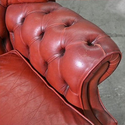 Vintage Sessel Chesterfield Leder mit Rollen