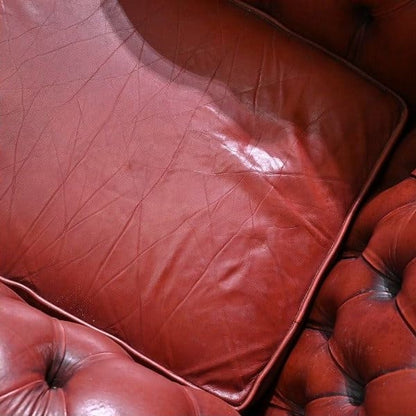 Vintage Sessel Chesterfield Leder mit Rollen