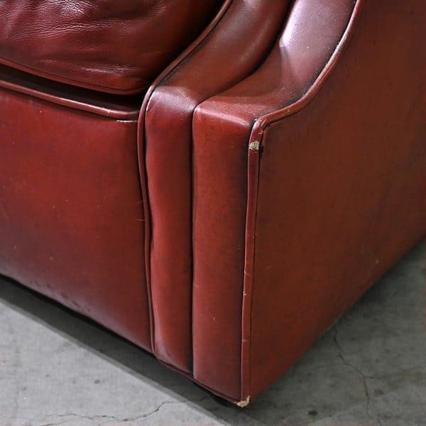 Vintage Sessel Chesterfield Leder mit Rollen