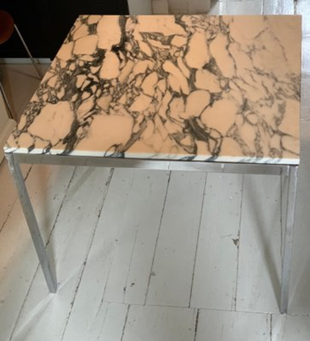 Vintage Esstisch von Florence Knoll Bassett für Knoll International, Marmor Chromfuß