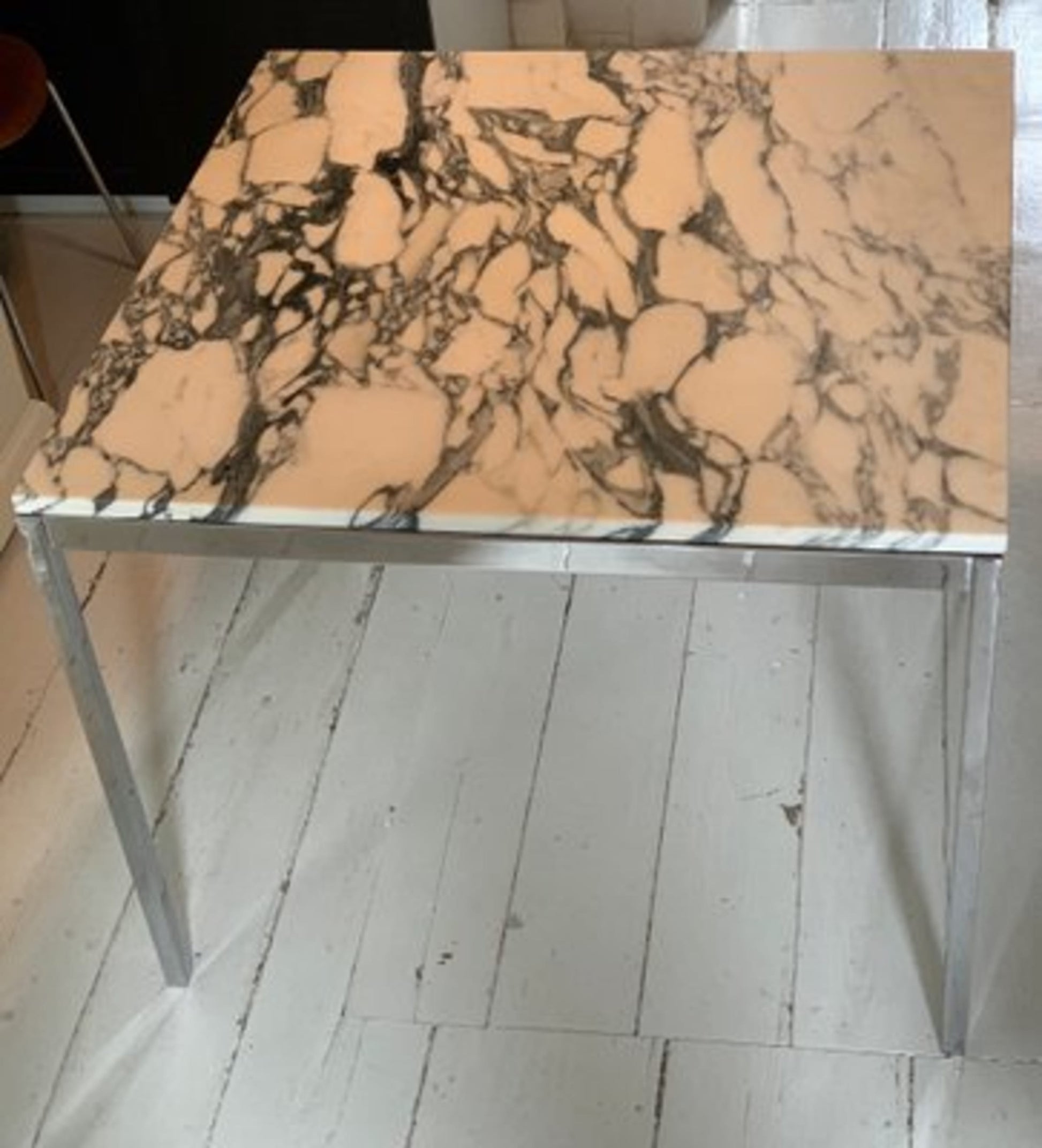 Vintage Esstisch von Florence Knoll Bassett für Knoll International, Marmor Chromfuß