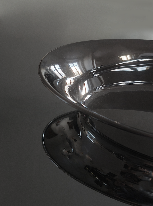 Vintage Schale oval aus Stahl