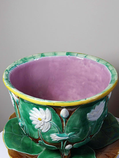 Vintage Jardinière Majolika J. Holdcroft zugeschrieben, England 1870-1880