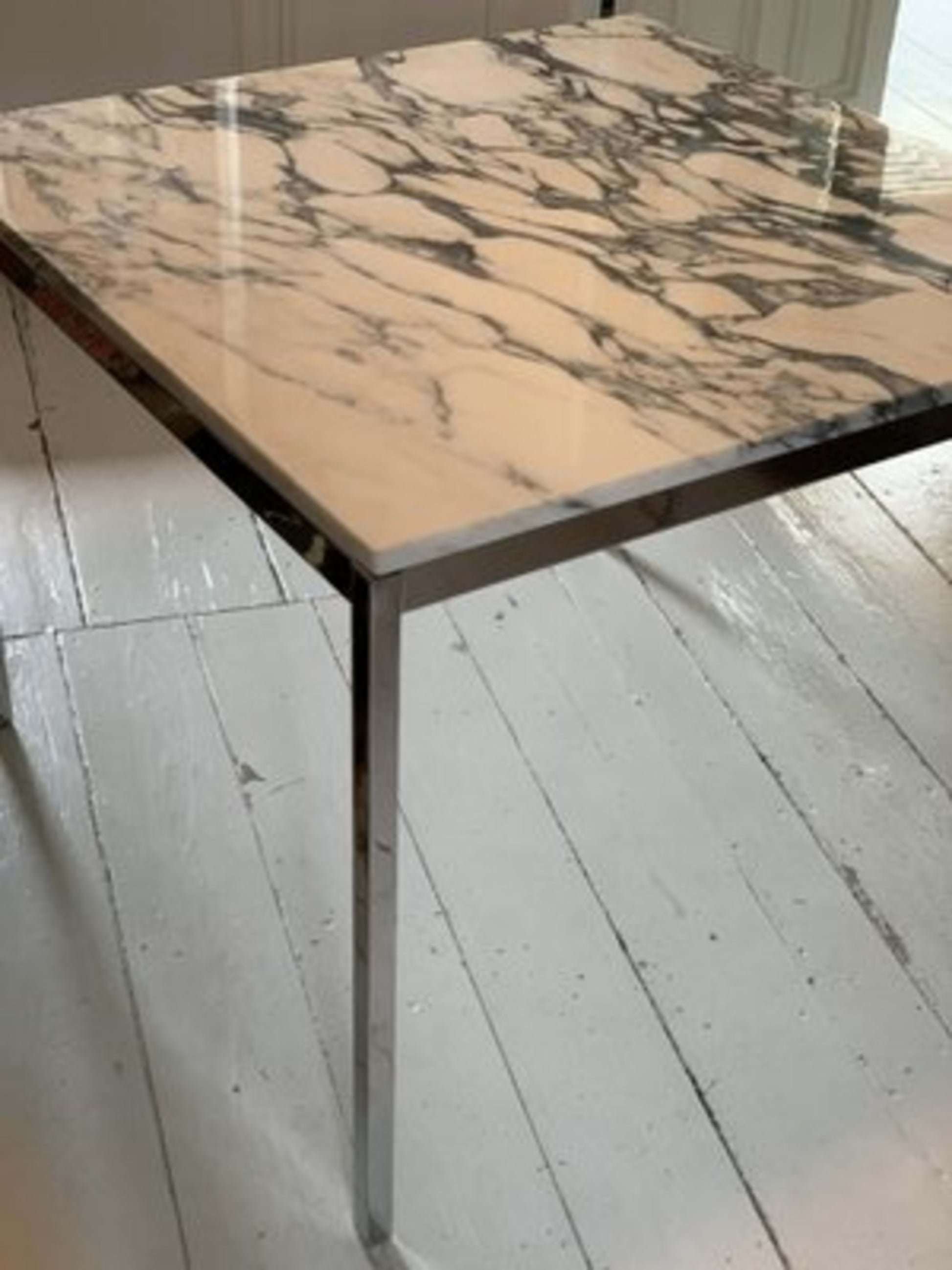 Vintage Esstisch von Florence Knoll Bassett für Knoll International, Marmor Chromfuß
