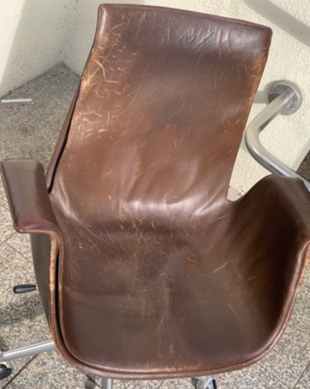 Vintage Stuhl Tulip FK 6727 von Preben Fabricius und Jørgen Kastholm für Kill International Braun, Silber
