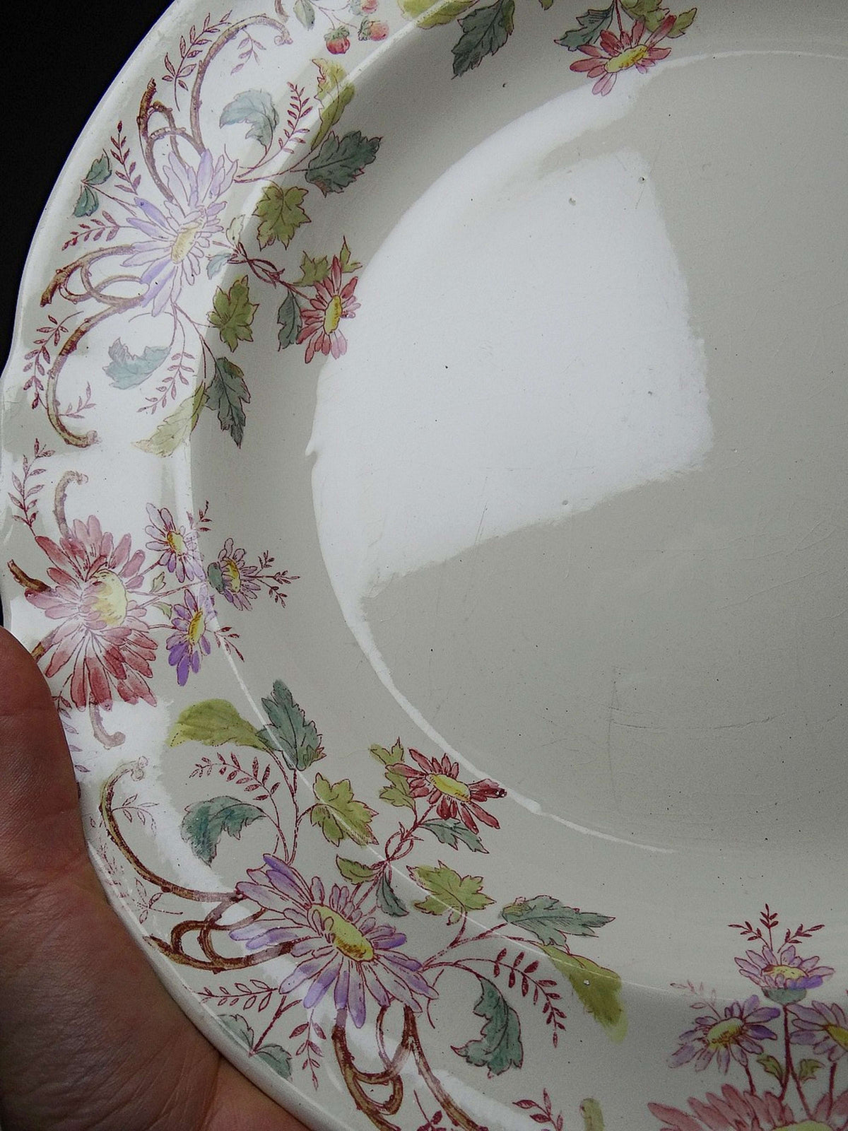 Vintage Servierschale "Pâquerettes" von Longchamp, Art Nouveau