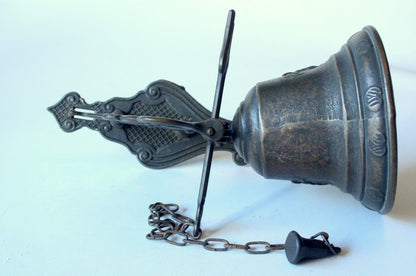 Vintage Glocke Bronze mit Wandhalterung