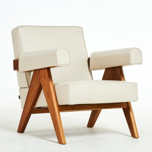 Vintage Sessel Capitol Complex von Pierre Jeanneret für Cassina, Leder beige und braun