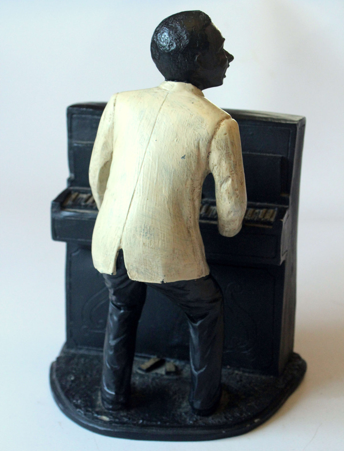 Vintage Skulptur Klavierspieler Jazz-Musiker aus Resin