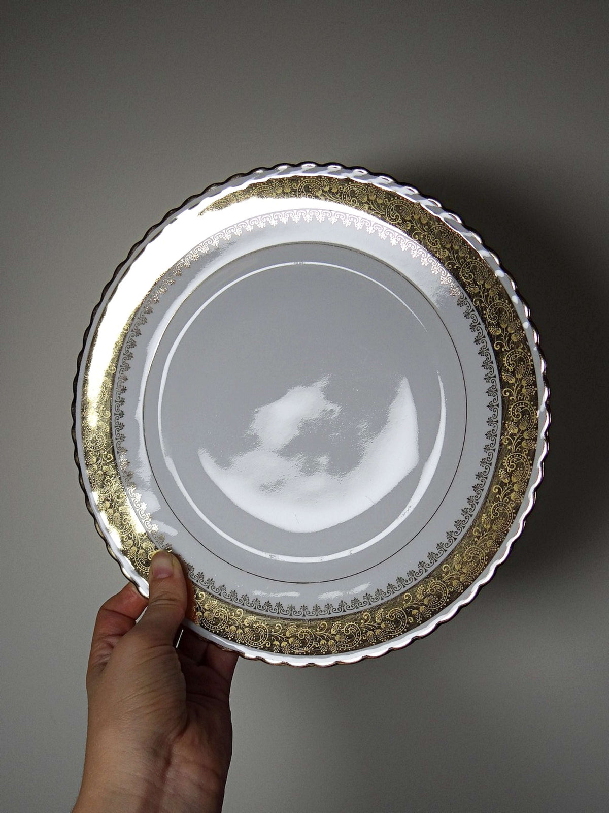 Set von 6 Vintage Teller von ADP Royal Limoges, Porzellan vergoldet