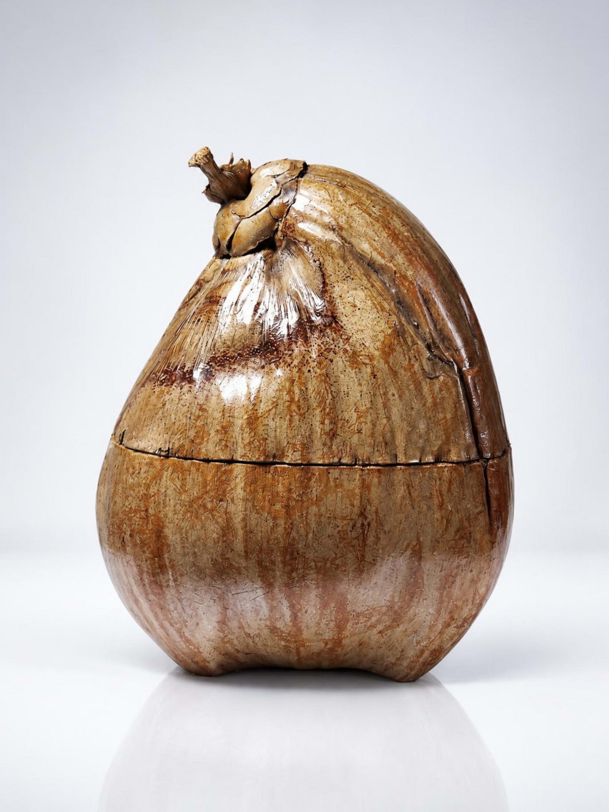 Vintage Dose Kokosnuss, afrikanisches Kunsthandwerk