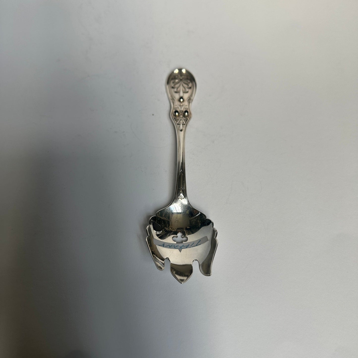 Vintage Salatgabel mit Onyxsteinen von Tiffany+Co Silber