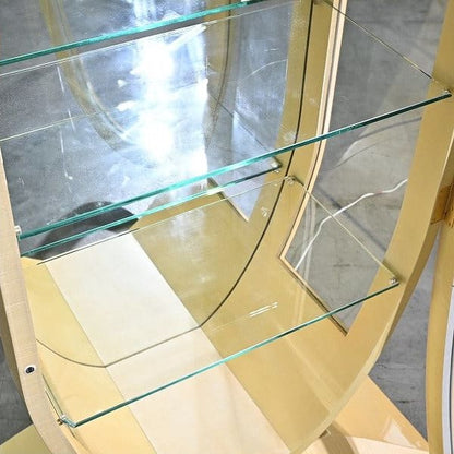 Vintage Vitrine von Matsuso mit Beleuchtung und Birds Eye Maple