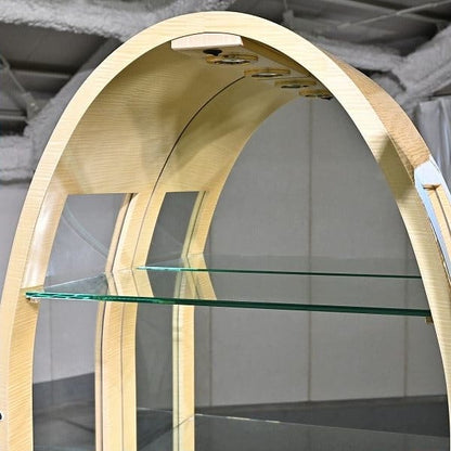 Vintage Vitrine von Matsuso mit Beleuchtung und Birds Eye Maple