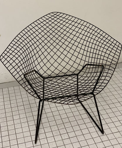 Stuhl "Diamond 421" mit Lederpolsterung von Harry Bertoia für Knoll