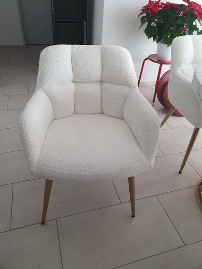 Chair with armrests, set of 6 PEGA by Pascal Morabito for Vente-unique, white
