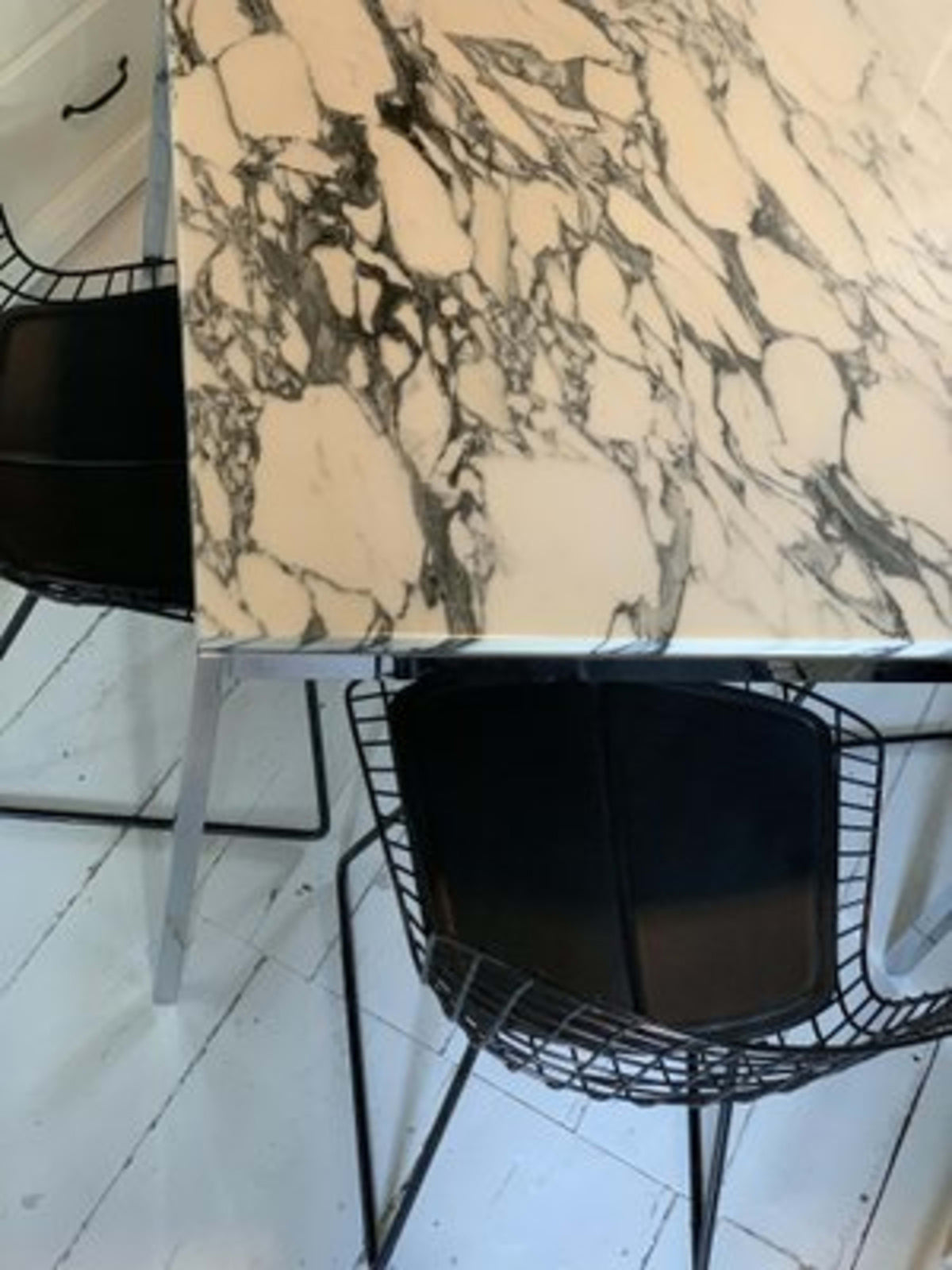 Vintage Esstisch von Florence Knoll Bassett für Knoll International, Marmor Chromfuß