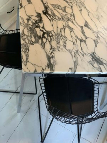 Vintage Esstisch von Florence Knoll Bassett für Knoll International, Marmor Chromfuß