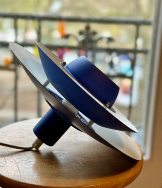 Vintage Pendelleuchte Viola von Jeka blau