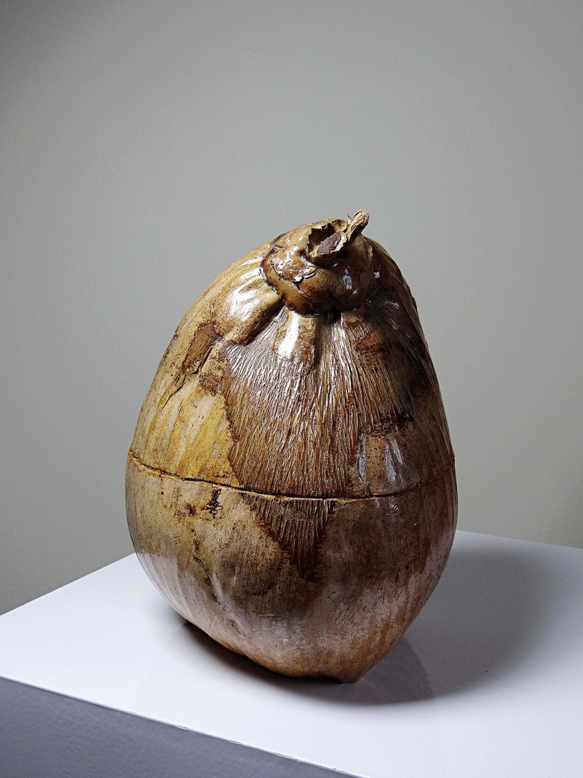 Vintage Dose Kokosnuss, afrikanisches Kunsthandwerk