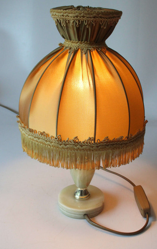 Vintage Tischlampe aus Messing und Onyx