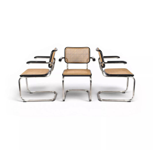 Set von 3 Freischwinger S64 von Marcel Breuer für Thonet, Special Edition 1999