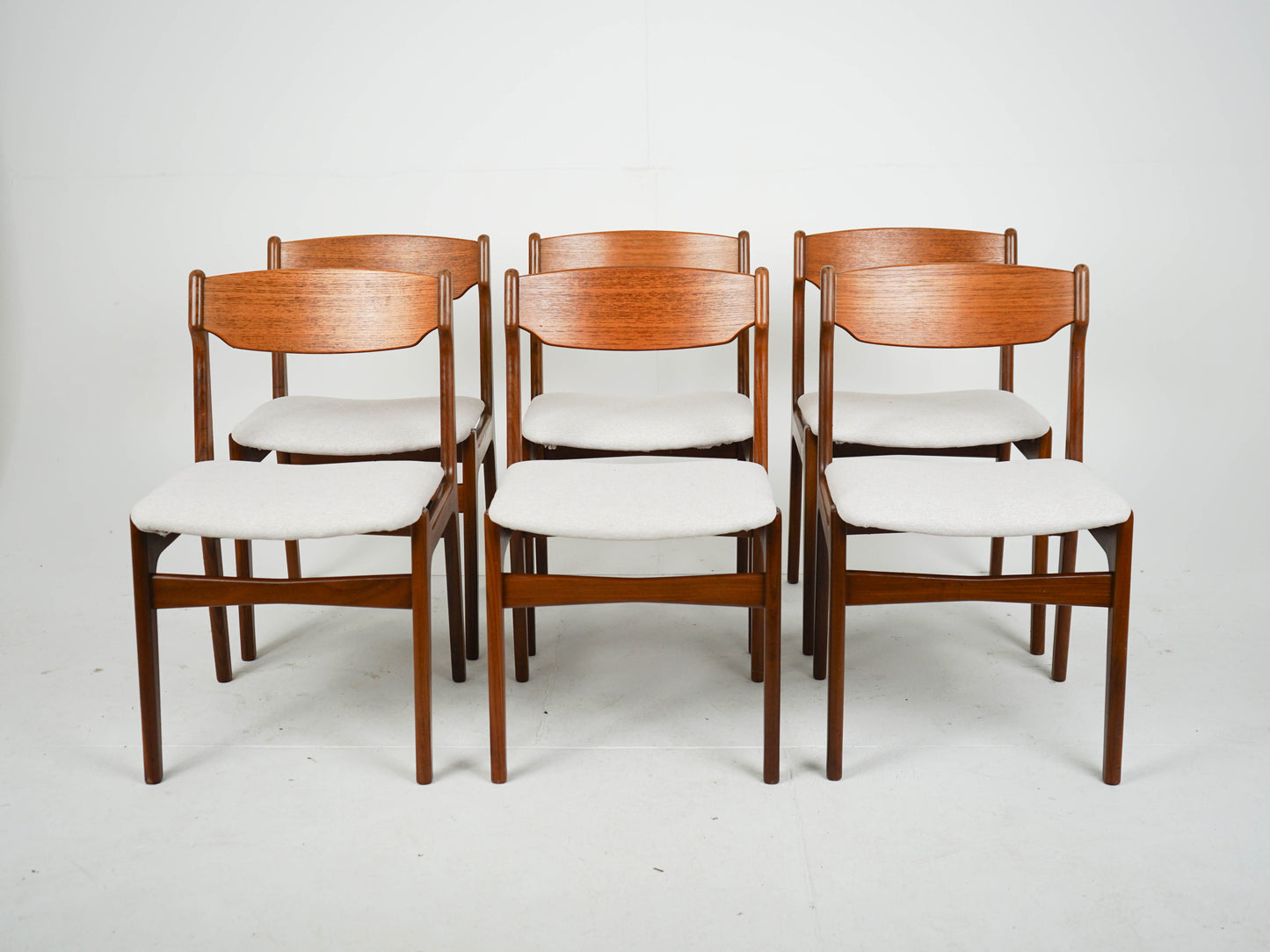 Set von 6 Vintage Teak Esszimmerstuhl von Erik Buch