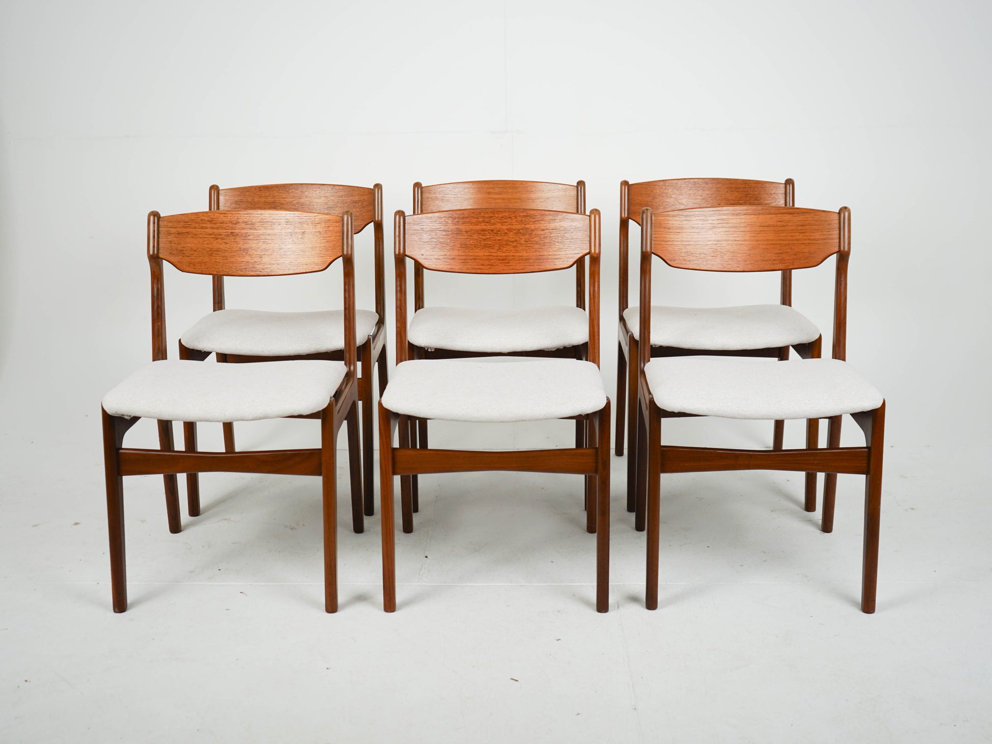 Set von 6 Vintage Teak Esszimmerstuhl von Erik Buch