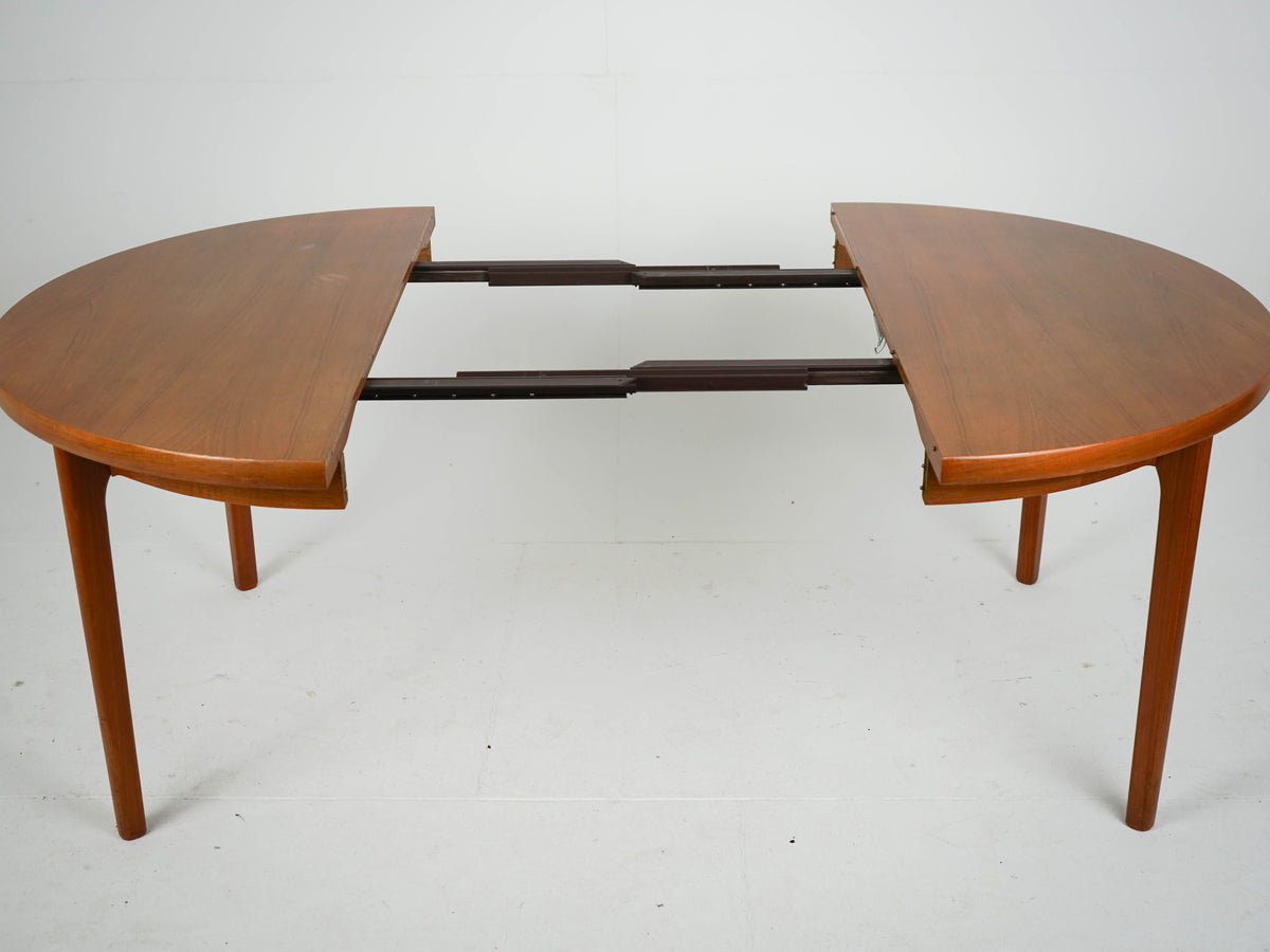 Vintage Teak Esstisch rund ausziehbar Mid Century