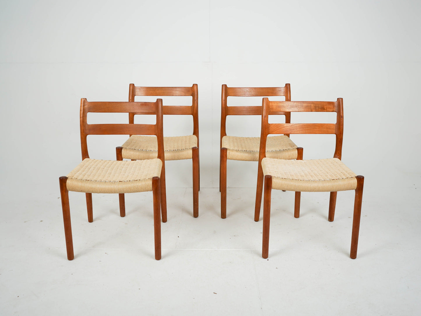 Set von 4 Vintage Teak Stuhl "Modell 84" von Niels Otto Møller für JL Møller Møbelfabrik