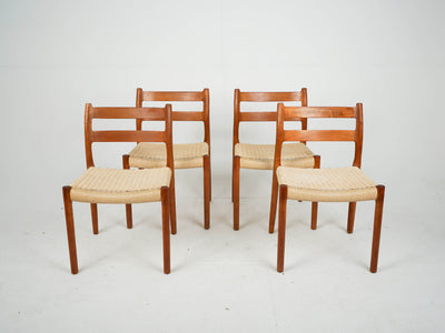 Ensemble de 4 chaises vintage en teck "Modèle 84" par Niels Otto Møller pour JL Møller Møbelfabrik