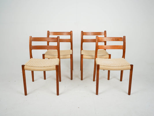 Set von 4 Vintage Teak Stuhl "Modell 84" von Niels Otto Møller für JL Møller Møbelfabrik