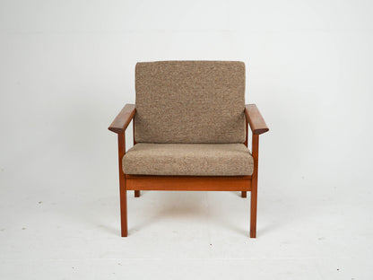 Vintage Teak Sessel mit Wollstoff