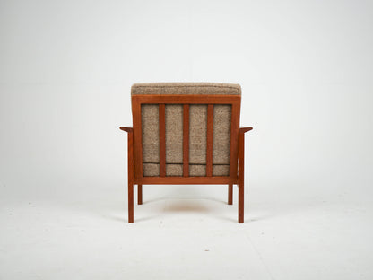 Vintage Teak Sessel mit Wollstoff