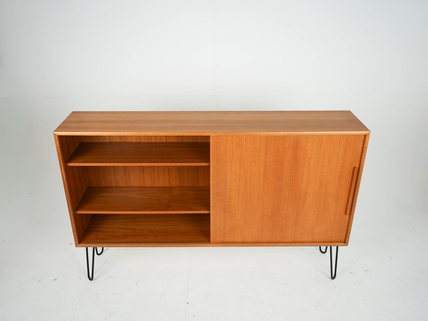 Vintage Teak Sideboard mit Schiebetür, Mid-Century