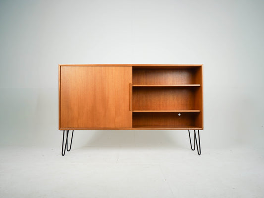 Vintage Teak Sideboard mit Schiebetür, Mid-Century