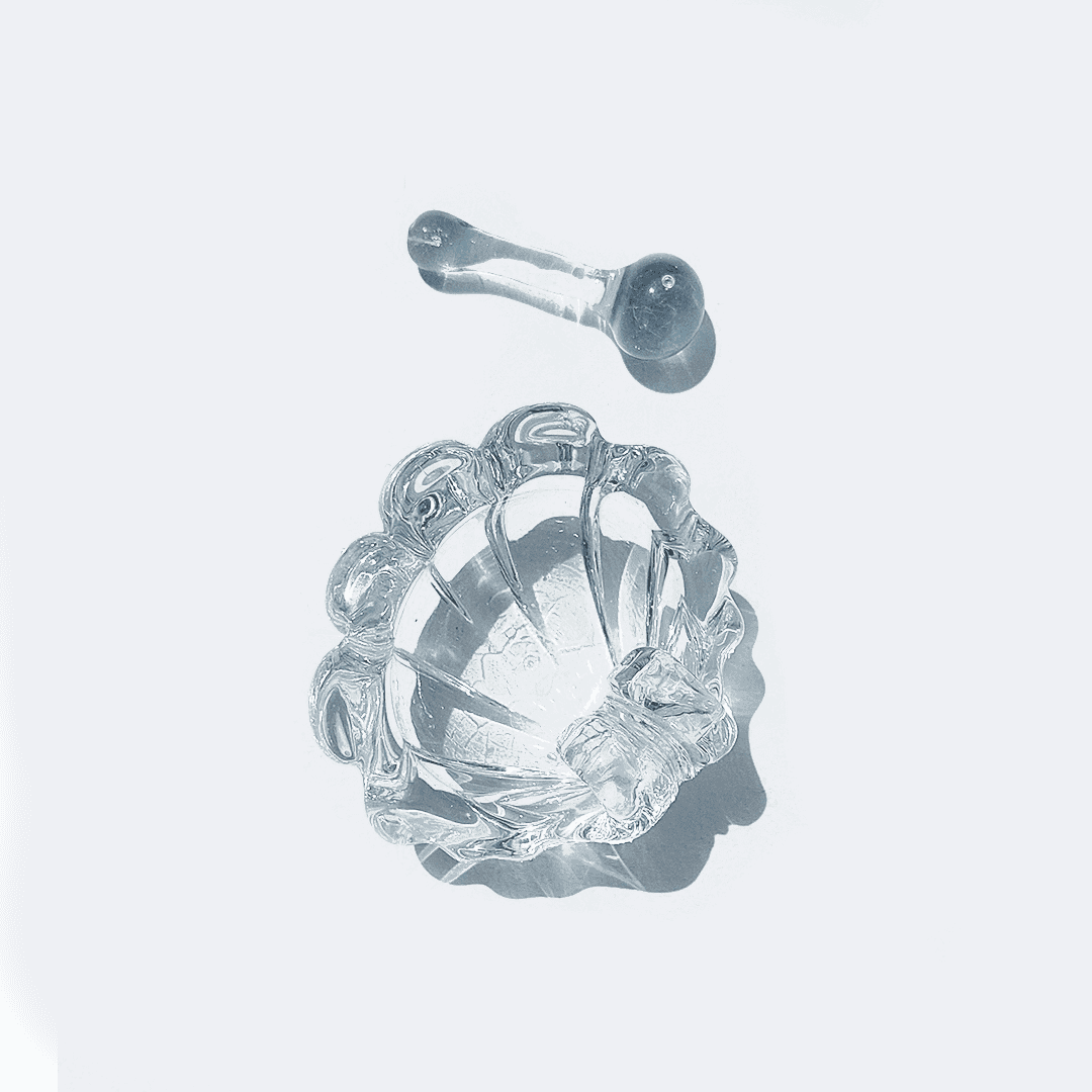 Schale Moutardier Coquillage Glas Transparent