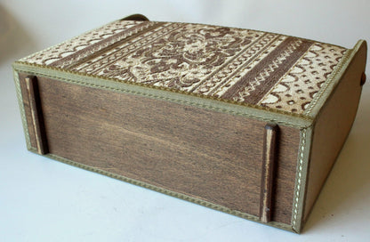 Vintage Zeitungsständer im Florentiner Stil aus Holz und Velours