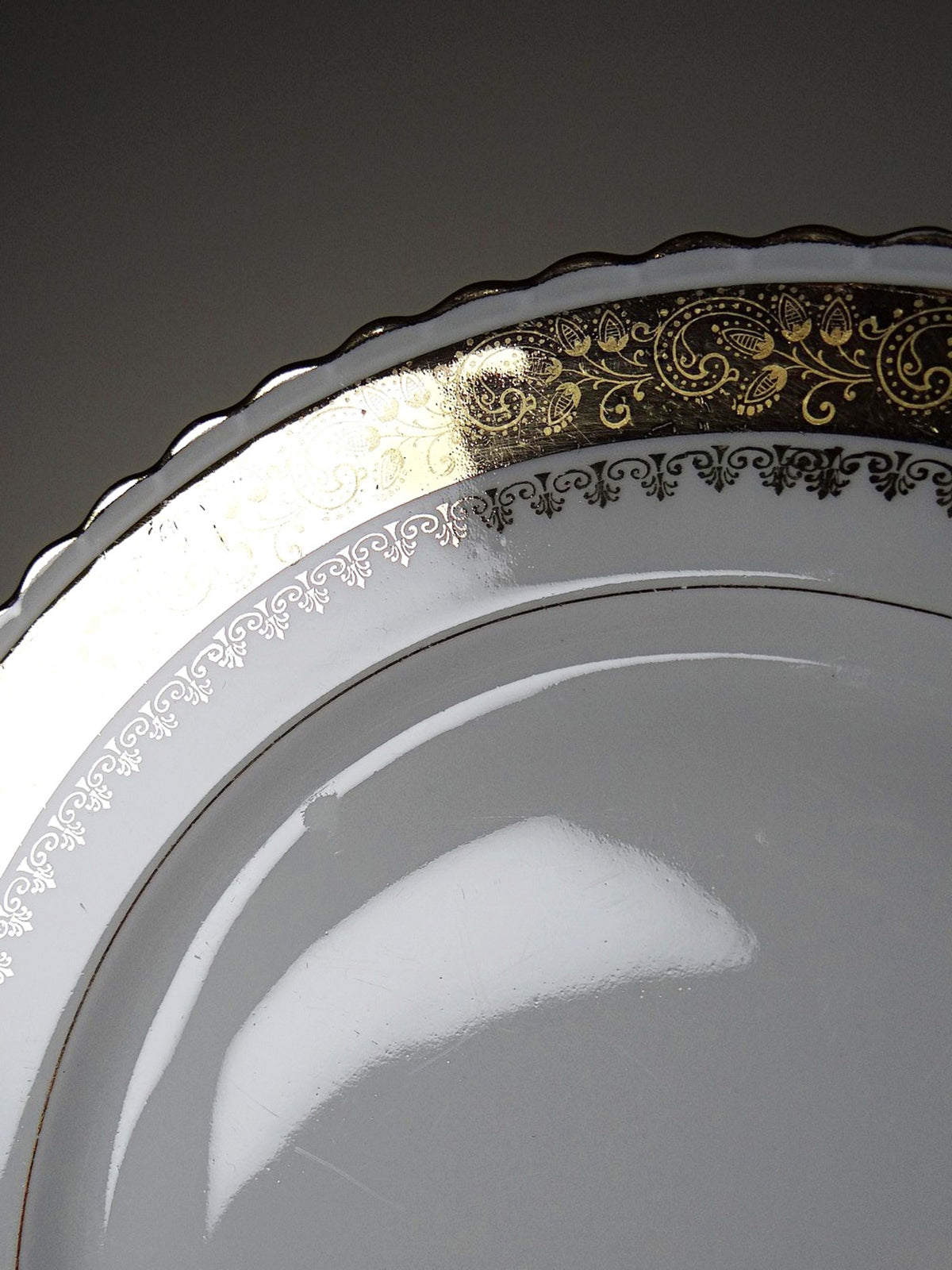 Set von 6 Vintage Teller von ADP Royal Limoges, Porzellan vergoldet