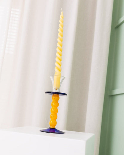 Bougeoir vintage en verre de Murano design postmoderne Memphis Milano années 1980