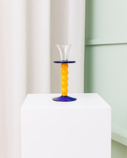 Bougeoir vintage en verre de Murano design postmoderne Memphis Milano années 1980