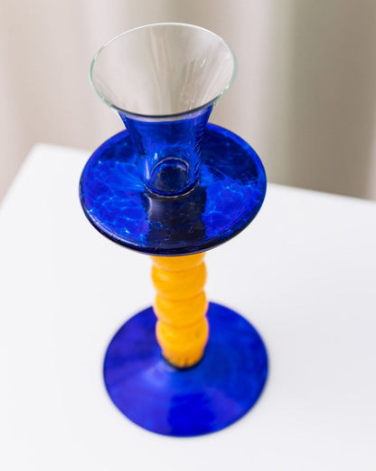 Bougeoir vintage en verre de Murano design postmoderne Memphis Milano années 1980