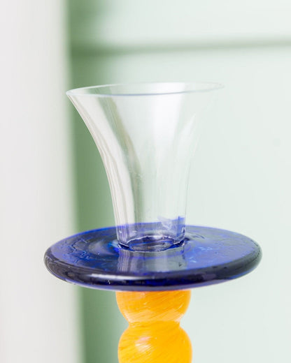 Bougeoir vintage en verre de Murano design postmoderne Memphis Milano années 1980