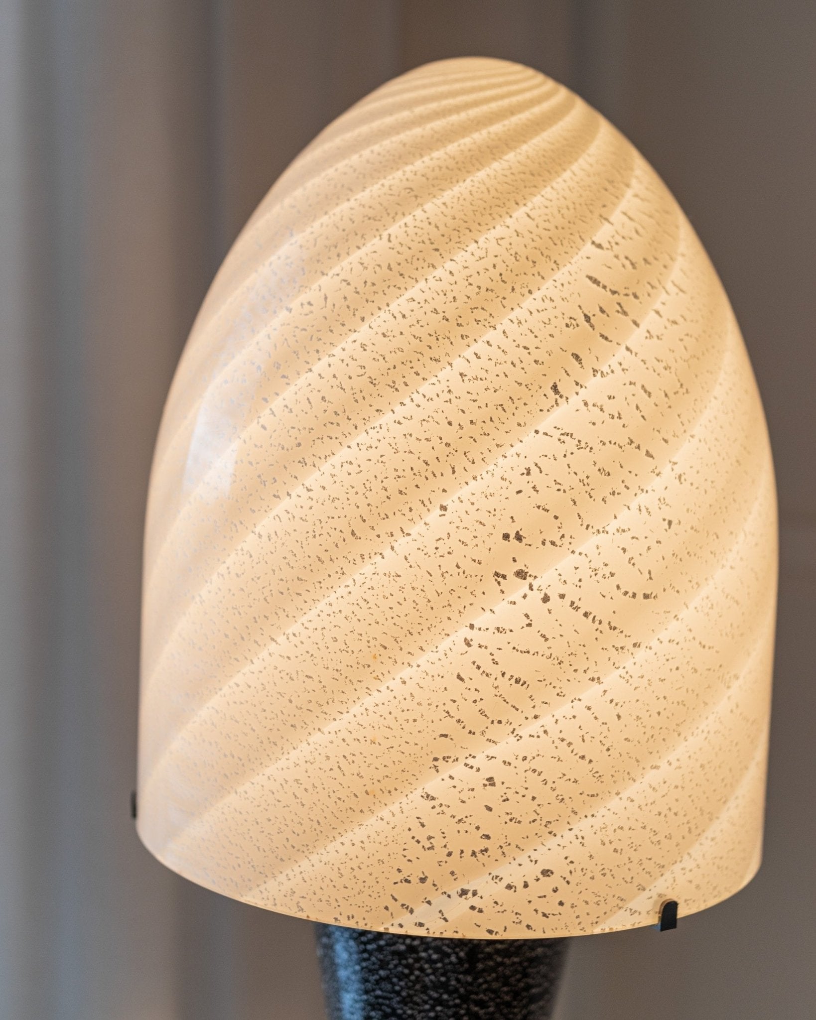 Vintage Tischlampe Murano Swirl von Murano für Murano schwarz weiß silber