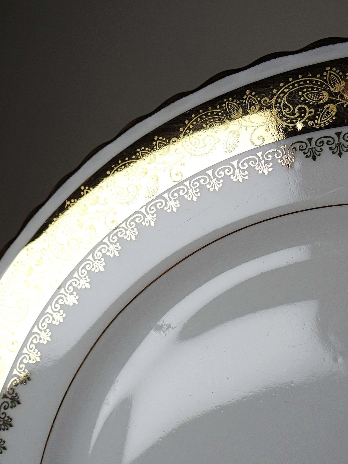 Set von 6 Vintage Teller ADP Royal Limoges mit Golddekor