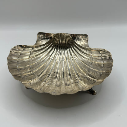 Vintage Muschel-Schale Sterling Silber dreibeinig fein strukturiert