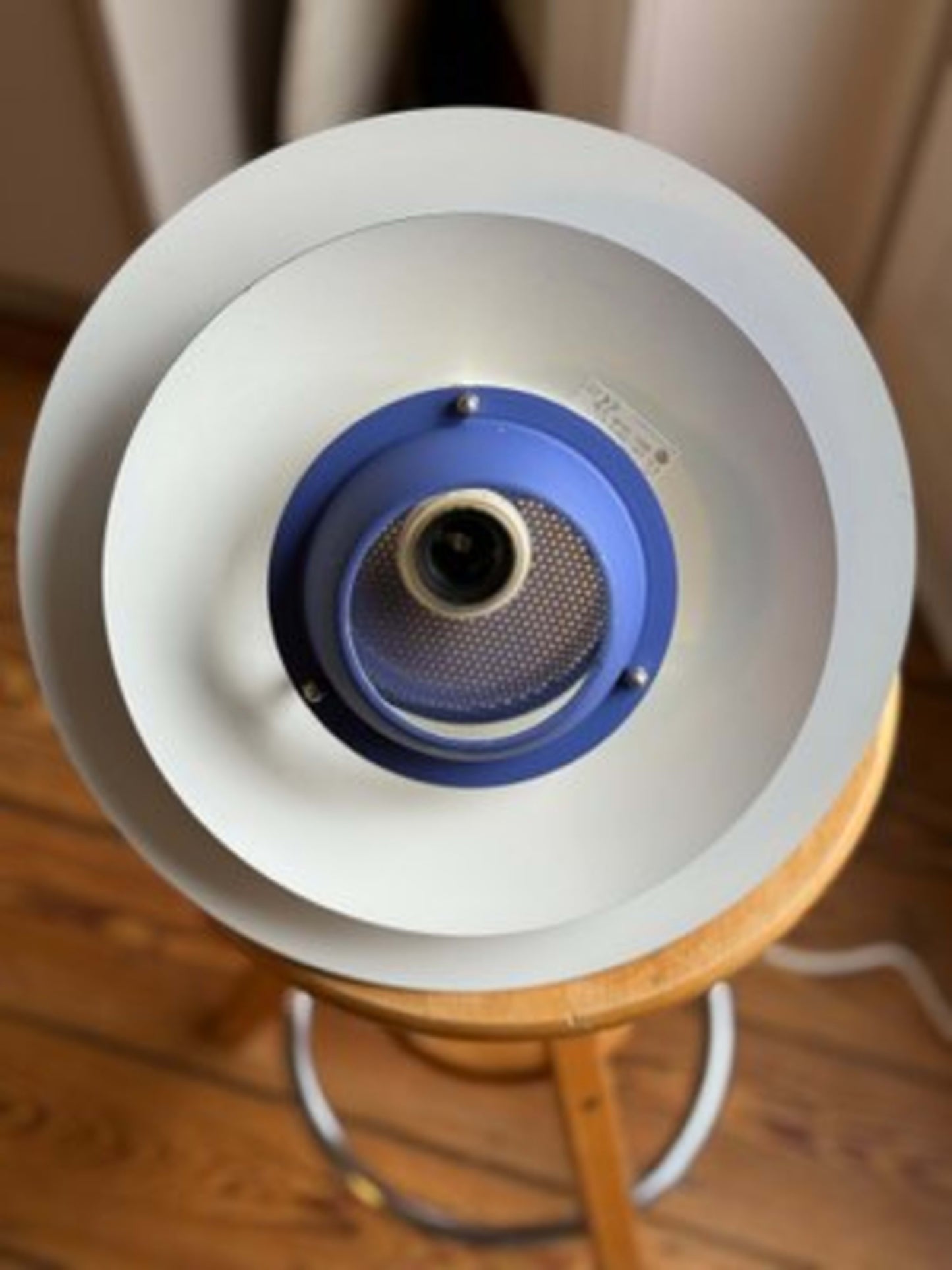 Vintage Pendelleuchte Viola von Jeka blau
