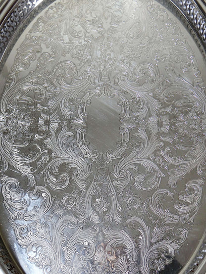 Vintage Tablett Alexandre Gelb Paris aus versilbertem Metall