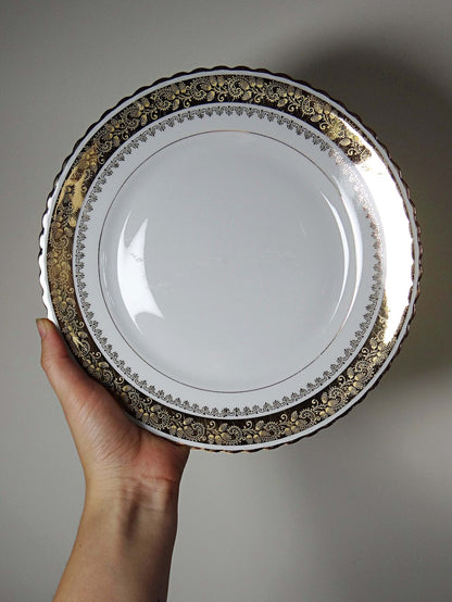 Set von 6 Vintage Teller ADP Royal Limoges mit Golddekor