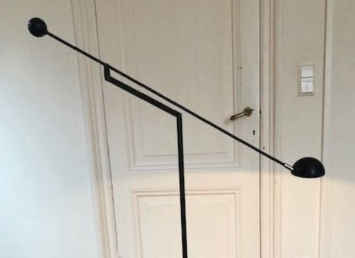 Vintage Stehlampe von Soelken für Soelken schwarz flexibel